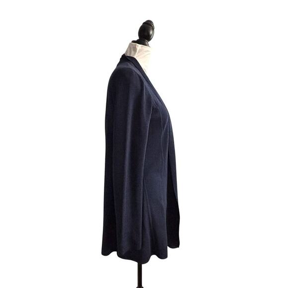 Eileen Fisher Silk Cotton Blend Drape Cardigan Navy Blue Size Medium - Picture 5 of 8